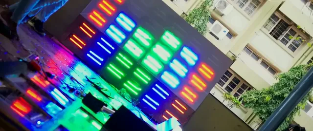 Close-up of an LED matrix project